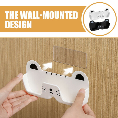 Porte-lunettes mural en forme de chat, ABS, lot de 1 1