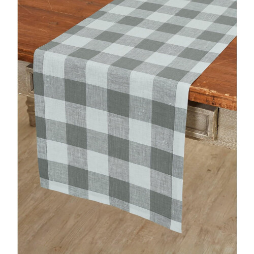 Τραπεζομάντιλο Buffalo Plaid Γκρι Λευκό 13x72 ίντσες 1