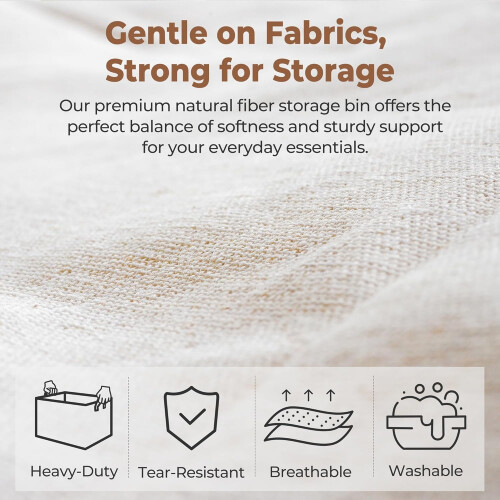Fabric Storage Bin with Metal Frame, 45L, 2-Pack 2