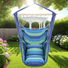 Hammock Chair Hanging Rope Swing with 2 Cushions