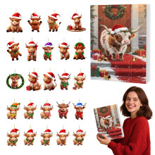 Αστείο Ημερολόγιο Advent με Αγελάδες, 24ήμερη διακόσμηση από ακρυλικό