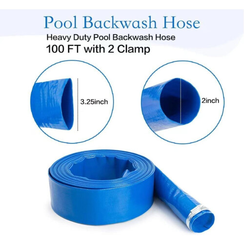 2" x 100 ft PVC Lay-Flat Backwash Hose 1