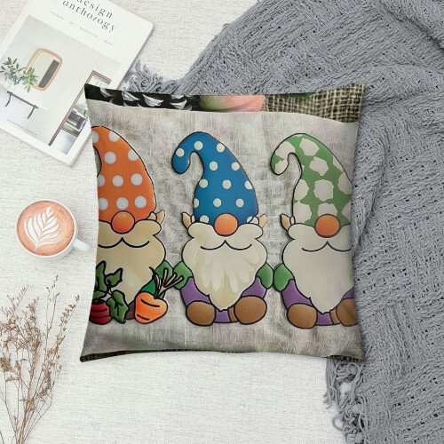 Conjunto de capas de almofada de Páscoa – Design de coelhinho e ovos da primavera para sofá, cama, área externa e carro (Compatível com 1