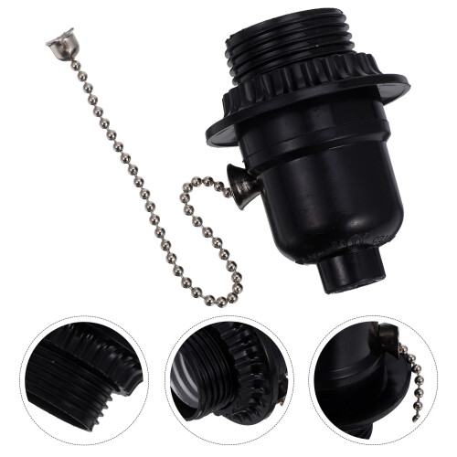 E26 Lamp Holder with Pull Chain Switch – Threaded Socket Replacement for Table/Floor Lamps & Light Fixtures