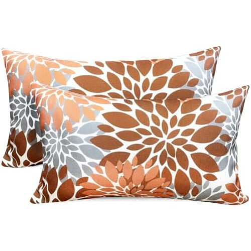 Conjunto de 2 capas de almofada decorativas em linho marrom, 45x45 cm (18x18 polegadas)