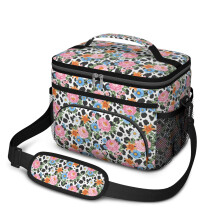 Sac à lunch isotherme à motif floral 10 x 6,7 x 8 pouces