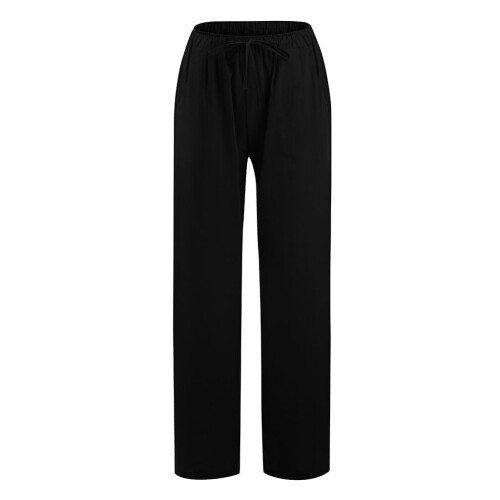 Γυναικείο παντελόνι Boli Casual από λινό με ελαστική μέση, μακριά φαρδιά μπατζάκια, 2