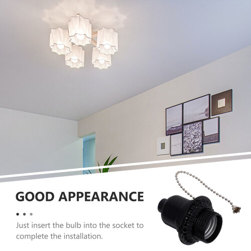 E26 Lamp Holder with Pull Chain Switch – Threaded Socket Replacement for Table/Floor Lamps & Light Fixtures 2