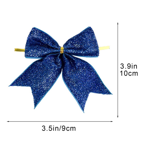 6 fluwelen kerststrikjes, 9 cm 2