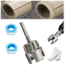 2026 Upgraded 3-Piece Pipe Tapping & Threading Tool Set for 1/2", 3/4", 1" Pipes, Electric Drill Compatible (1")