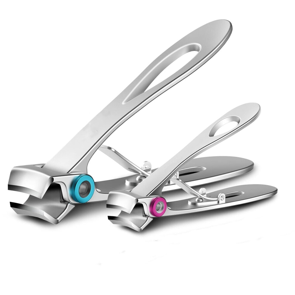 Nail Clippers,Ultra Wide Jaw Opening Toenail Clipper for Thick Nails Heavy Duty Stainless Steel Fingernail Clippers for Seniors