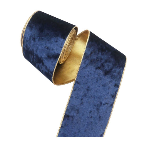 Rotes Samtband mit goldenen Fransen, 10 cm breit 1