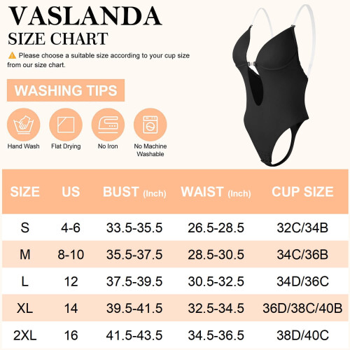 VASLANDA Γυναικείο Κορμάκι με Βαθιά Λαιμόκοψη V και Στράπλες, Χωρίς Ραφή, Στρινγκ, 1