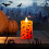 Αρωματικά κεριά για το Halloween με θέμα την κολοκύθα και τη μάγισσα, βάζα κεριών με 5