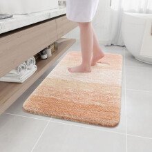 Mikrofaser-Badezimmerteppich, flauschig, 91 x 61 cm, Pfirsichfarben