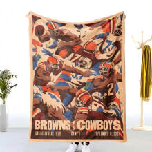 Browns vs Cowboys NFL flanneltæppe 150x200 cm