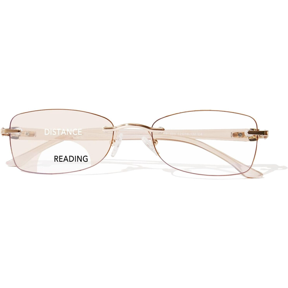 Blue/Light Rimless Bifocal Reading Glasses Â Blocking,