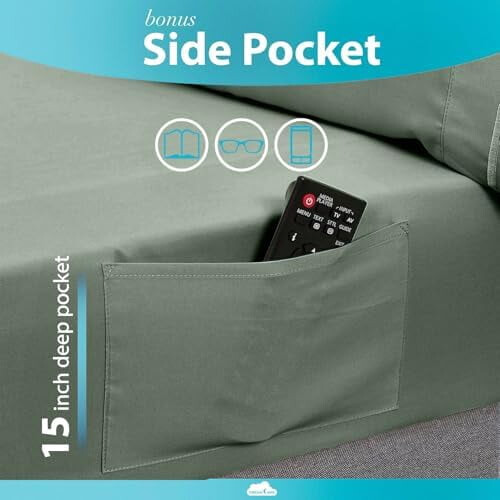 Ensemble de draps King 6 pièces en microfibre à poches profondes avec côtés 2