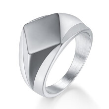 Roestvrijstalen zegelring voor mannen en vrouwen – Goud/Zwart/Zilver/Vintage Grijs, Dikke bolvormige band, Maat 7–14, Cadeau voor vader/echtgenoot
