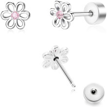 Hypoallergenic Titanium Push-in Flat Back Earrings for Sensitive Ears – Pearl, Star, Heart & CZ Studs