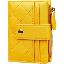 Women's Cute Leather Card Holder Small Compact Bifold Wallet with Zip Coin Pocket
