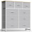 Fabric Drawer Cabinet Light Gray 9 Drawers 1