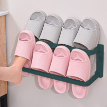 Étagère murale pour chaussons de toilette, rangement de chaussures pratique et sans perçage pour la salle de bain, idéale pour un usage quotidien