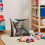 Housse de coussin décorative motif chat en coton 45 x 45 cm 8
