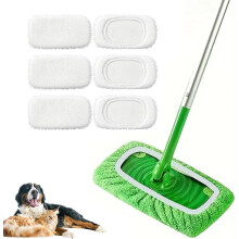 Lingettes de balai en microfibre réutilisables, lavables pour une utilisation à sec ou humide, compatibles avec les balais plats de 25 à 42 cm,