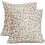 Fodere per cuscini floreali 45x45 cm, lino vintage, set da 2 1