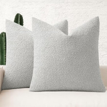 Bouclé pudebetræk 20x20 tommer, 100% polyester, sæt med 2