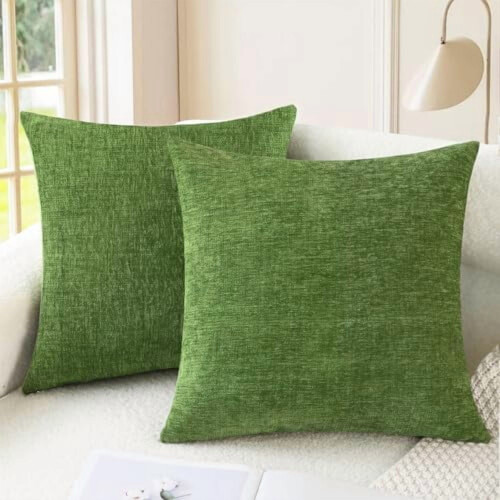 Conjunto de 2 capas de almofada em chenille, 60x60cm (24x24 polegadas).