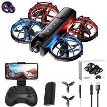 Ki-ds Beginner Drone8+ met camera, wifi en ledverlichting – Opstijgen met één druk op de knop, headless-modus, hoogtebehoud, crashbestendig