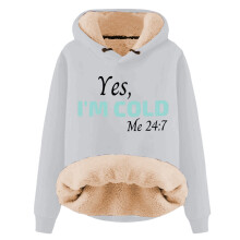 Geansaí Te le Hoodie le Cochall do Mhná Tá Fuar Orm ME247Priontáilte le Geansaí Cluthar Geimhridh Barr Muinchille Fada Ócáideach le Geansaí