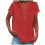 VERUGU Γυναικεία Μπλούζα με Κοντομάνικα, V-Neck, Βαμβακερά, Λινά Πουκάμισα, 1