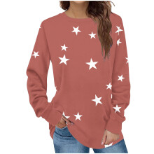 Damenmode Top Lässiges einfarbiges Rundhals-Langarmshirt Tunika-Top