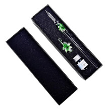 Glass Pen Glass Dip Pen Faux Crystal Ink Signature Inside Flower for Writing Art Decor Gift