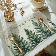 Platzset „Winter Snowflake“, 30 x 45 cm, Leinen-Polyester