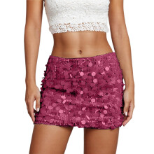 Glitzernder Minirock für Damen, Karnevals-Pailletten-Glitzer-Bodycon-Minirock mit reflektierendem Metallic-Glanz, perfekt für Partys und Clubbesuche