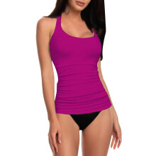 Tops de tankini para mujer, traje de baño push-up con escote redondo y estampado, sin parte inferior.