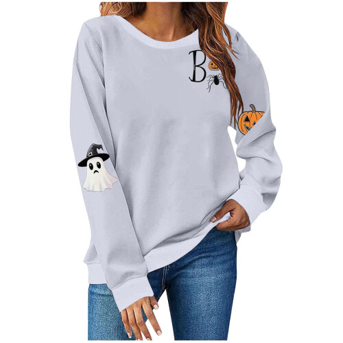 Γυναικείο φούτερ oversized με τρομακτικό σχέδιο φαντάσματος για το Halloween