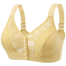 Beha's voor dames met volledige dekking, rugpand, sluiting aan de voorkant, geen beugel, bralette, effen kleur, stalen ring, oversized model,