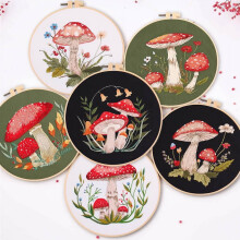 Mushroom Embroidery Kits for Beginners, Adult Embroidery Kit Cross Stitch Kit