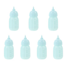 Set of 10 Miniature Plastic Bottles for Dollhouse Decoration, Craft Supplies and Doll Accessories