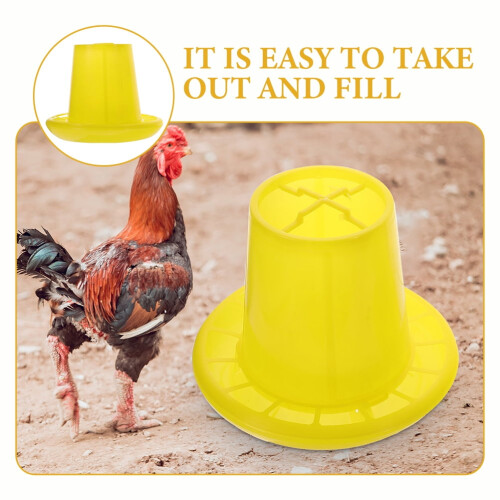 Yellow Plastic Chicken Feeder for Poultry Storage, -Term Use, 1 Piece 1