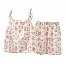 Conjunto de duas peças para meninas pequenas, roupa de verão fofa com estampa de leopardo, blusa regata sem mangas com gola redonda e shorts rosa.