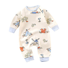 Pijamas para recién nacidos, ropa para bebé niño, pijamas sin pies con estampado bonito para bebé, pelele de manga larga para bebé, color