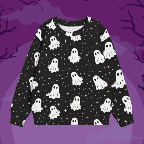 Παιδικό Unisex Φούτερ με Στάμπα Halloween με Μακρυμάνικο Τοπ και Στριφτό Λαιμόκοψη για 1