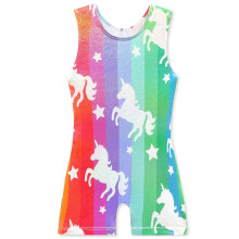Leotards Gleacaíochta do Chailíní Aonbheannach Aurora Rainbow Maighdeann Mhara Dineasár Cupcake Sparkle Biketard Leanaí Óga Páistí Leanaí
