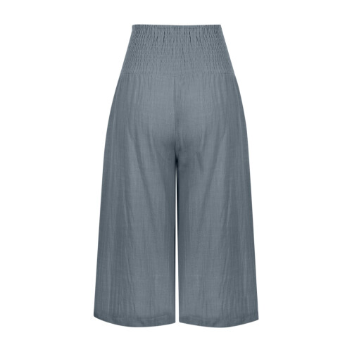 ZKCCNUK Καλοκαιρινό παντελόνι Capris Plus Size για γυναίκες, χαλαρό, φαρδύ, ίσιο, ψηλόμεσο, 2